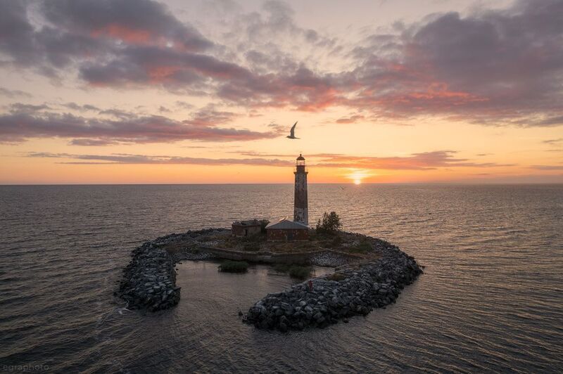 остров, сухо, маяк, ладога, ладожское озеро, россия Остров Сухо на зареphoto preview