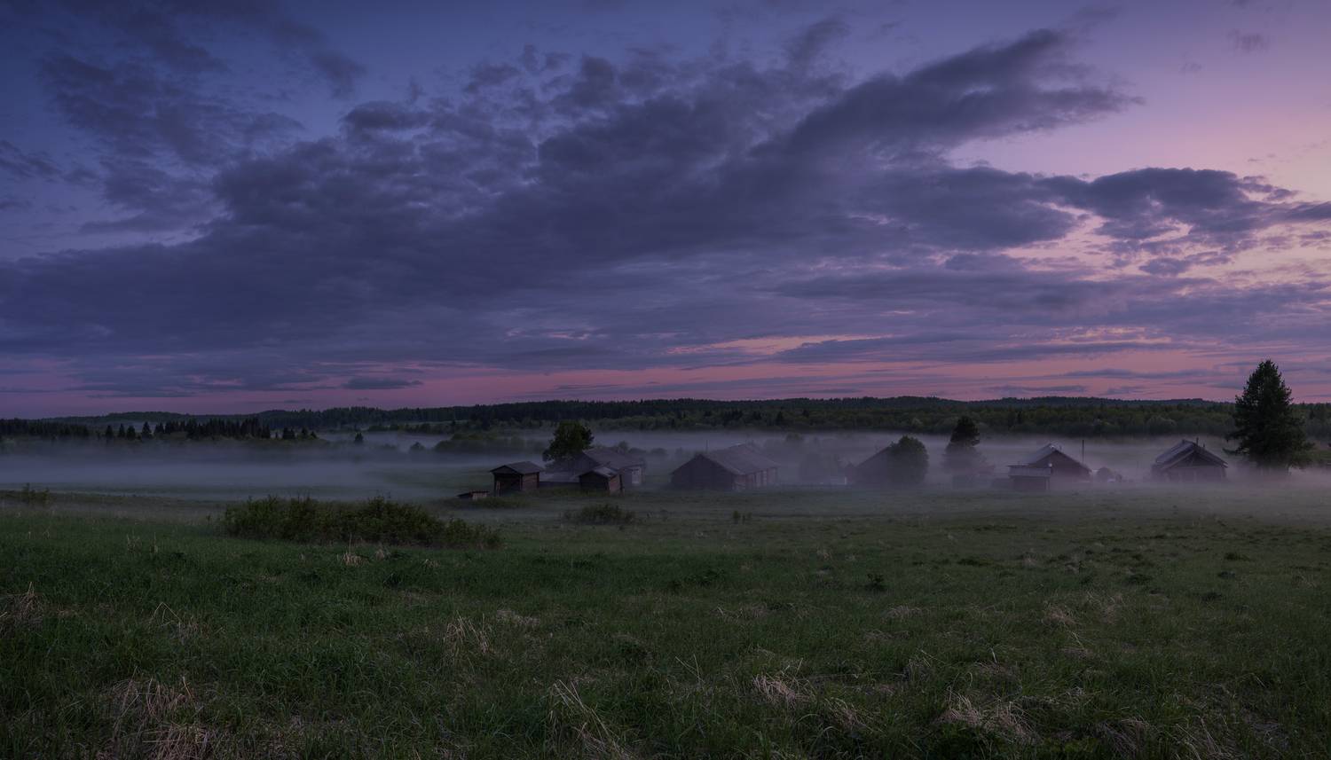 Спит деревня. Автор: Олег Зверев кимжа, архангельская область, белая ночь, Олег Зверев