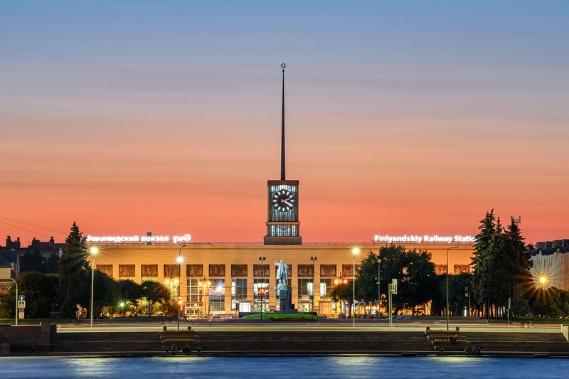 санкт-петербург, питер, город, белая ночь, ночной город, рассвет, нева, вокзал Финляндский вокзалphoto preview