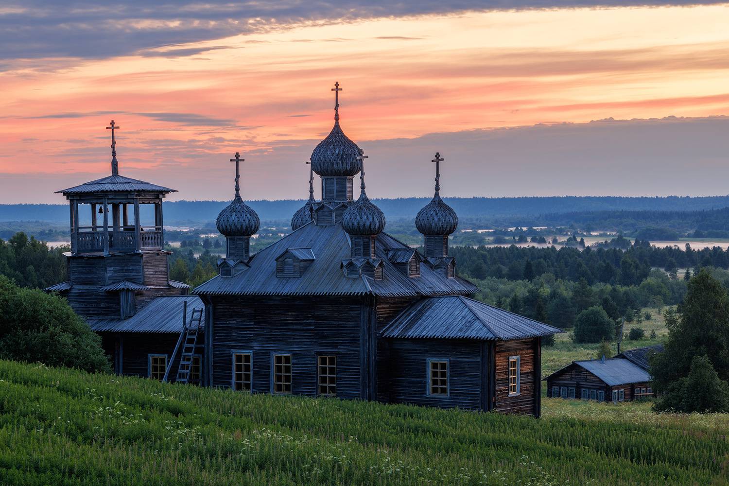 заозерье, церковь, туман, утро, рассвет, Морозов Сергей