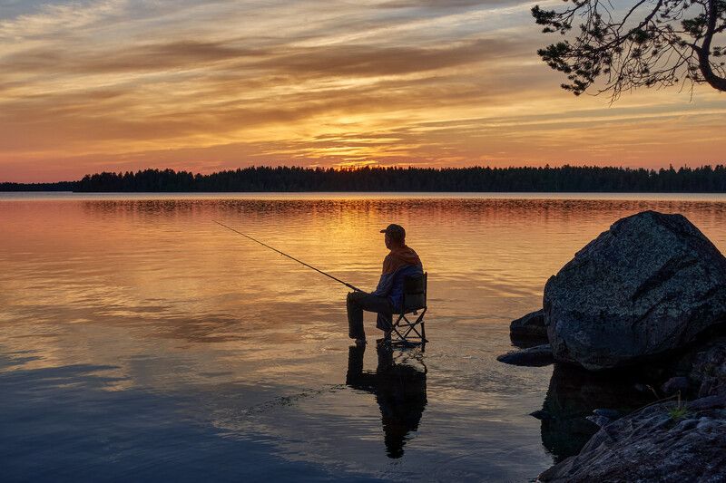 карелия, озеро кереть, закат, рыбалка Вечерняя зорькаphoto preview
