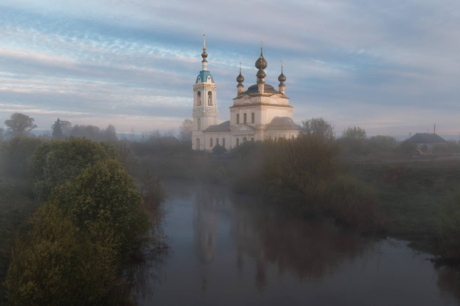 савинское, утро, церковь, рассвет, туман, Морозов Сергей