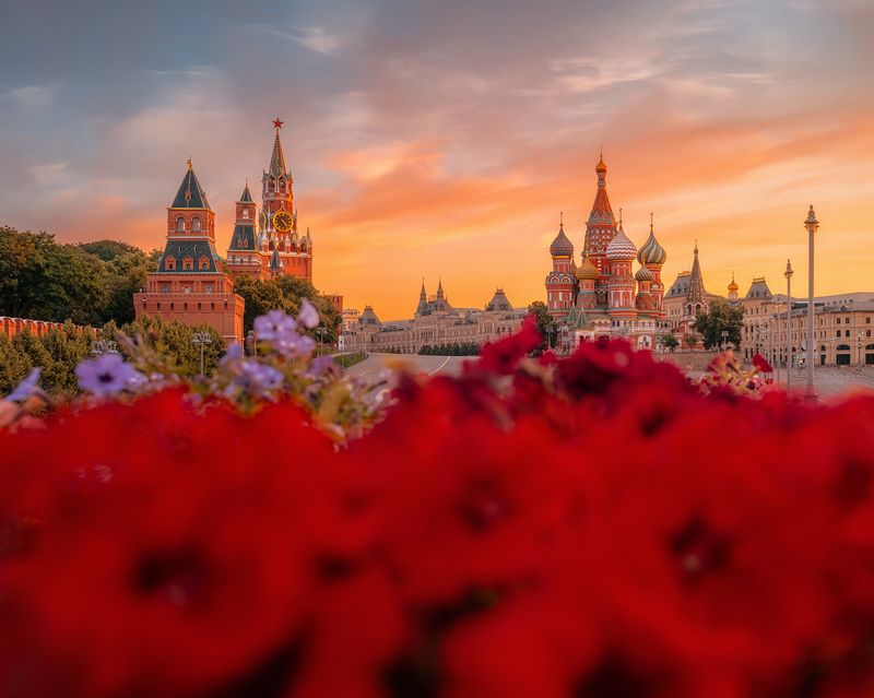 москва, кремль, собор василия блаженного, городской пейзаж, архитектура, moscow Рассвет с Москворецкого мостаphoto preview
