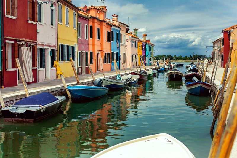 Бурано, Венеция, Дома, Италия, Парковка, Цвета Буйство красок. Бурано.photo preview