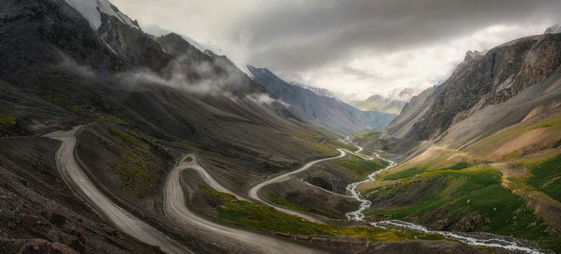 киргизия, горы тянь-шань, ущелье барскаун, дорога на золотодобывающий рудник кумтор Дороги, которые мы выбираем...photo preview