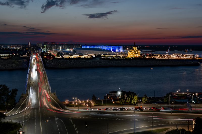 нижний новгород, россия, закат, достопримечательности, пейзаж, храм Вечер у Канавинского мостаphoto preview