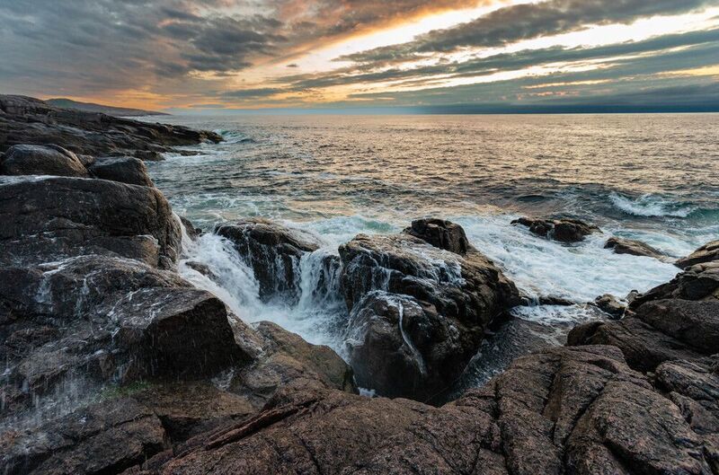 териберка, баренцево море, закат, полярный день, море, скалы, волны, пейзаж, sea, wave, sunset, landscape, natures, sky, clouds, небо, облака Полярный день на Баренцевом мореphoto preview