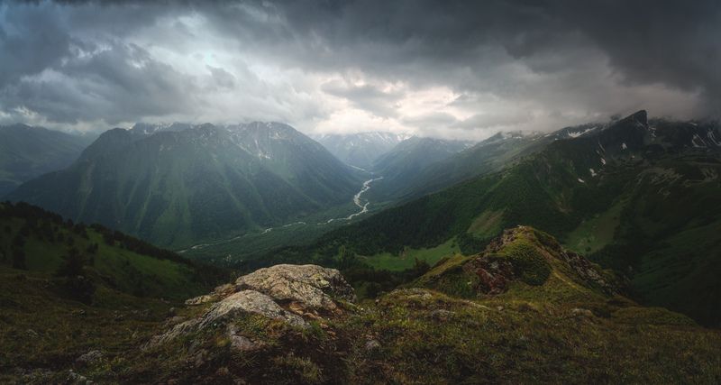 псыш, архыз, кавказ, кчр, пик смирнова Долина реки Псышphoto preview