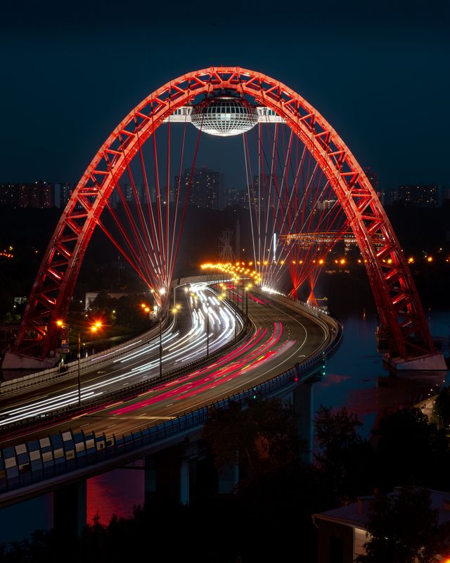 Москва, мост, вечер, закат, архитектура  Живописный мостphoto preview