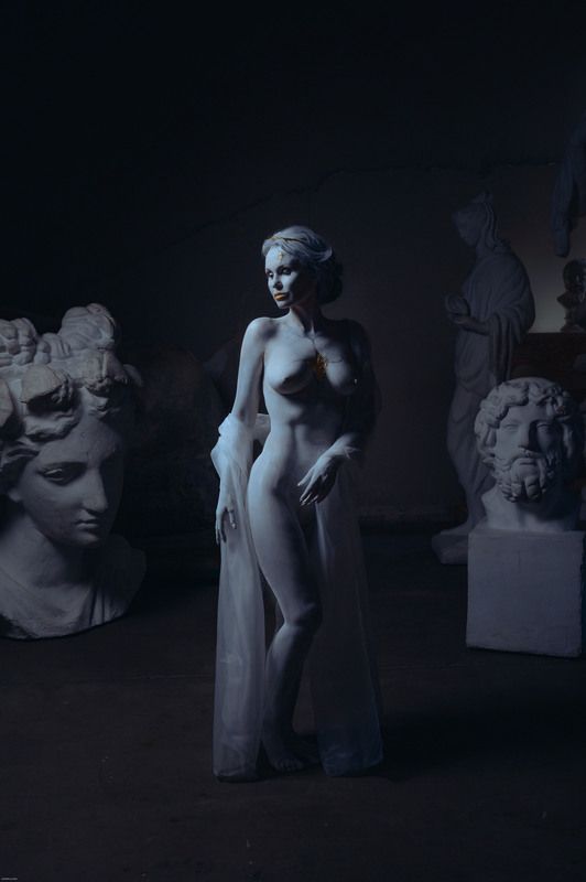 статуя, скультпура, бодиарт, искусство, фигура, женщина, ню Античноphoto preview