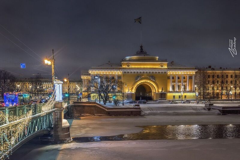 санкт-петербург, новый год, вечерняя подсветка, снег. Санкт-Петербург новогоднийphoto preview