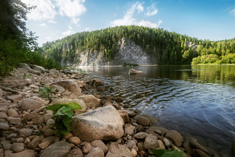 пейзаж, река, вишера Ветряной камень на Вишере фото превью