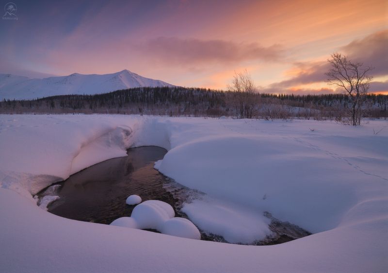 кольский, зима, фототур на кольский, мурманская область, речки, зимний кольский, хибины Утро в Хибинахphoto preview