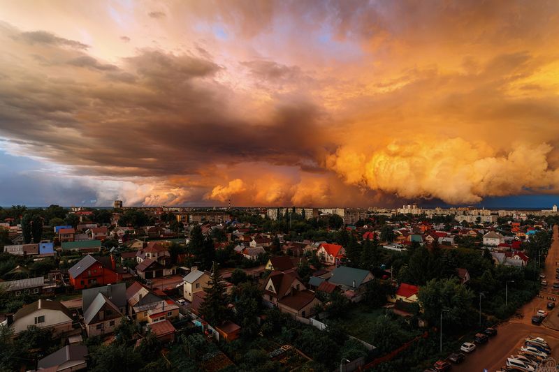 тамбов, облака, городской пейзаж Тамбовское огненное небо. фото превью