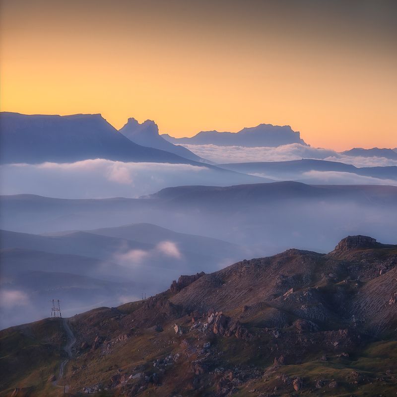 горы, кавказ, рассвет, бермамыт ***photo preview