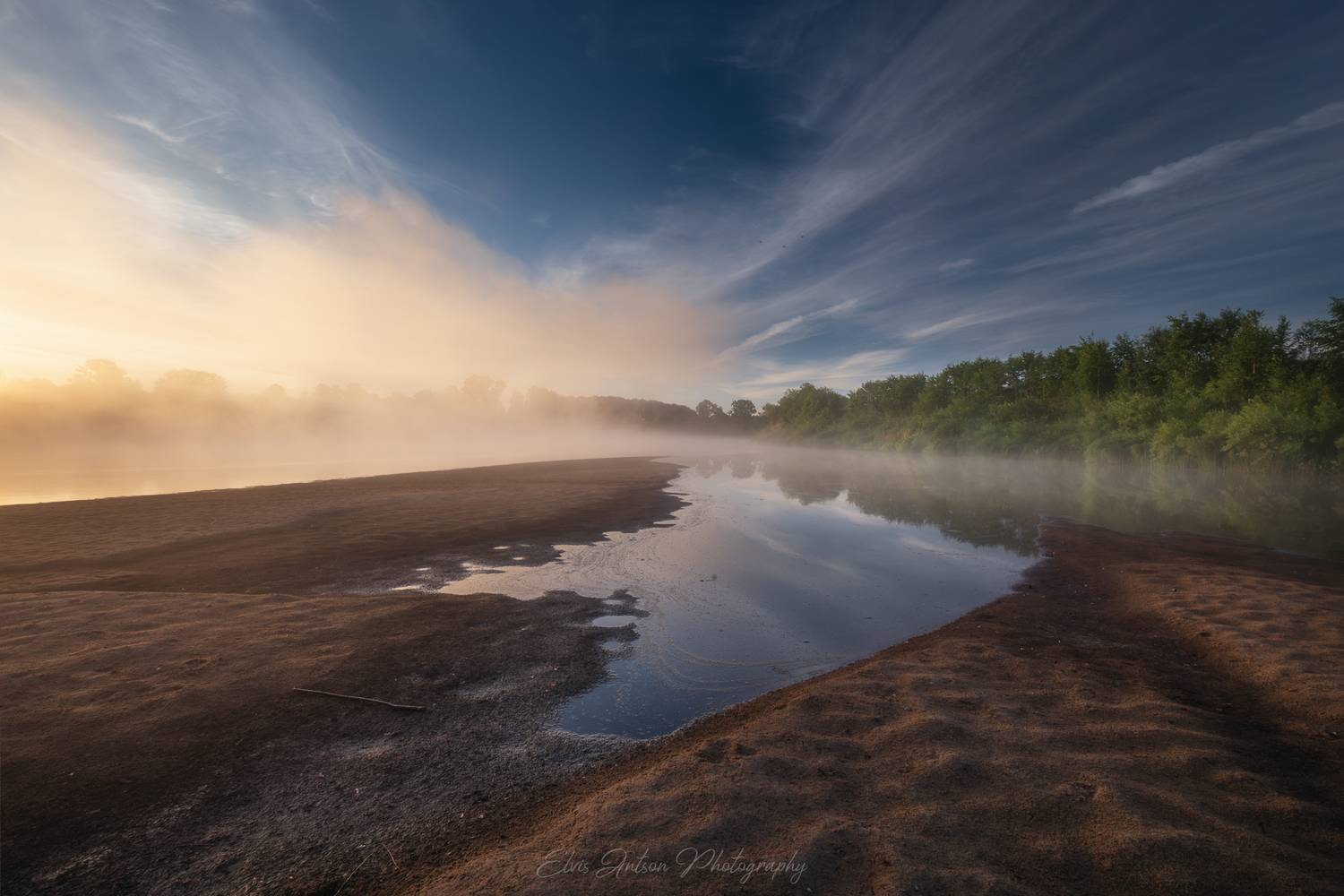 пейзаж, природа, рассвет, туман, Antson Elvis