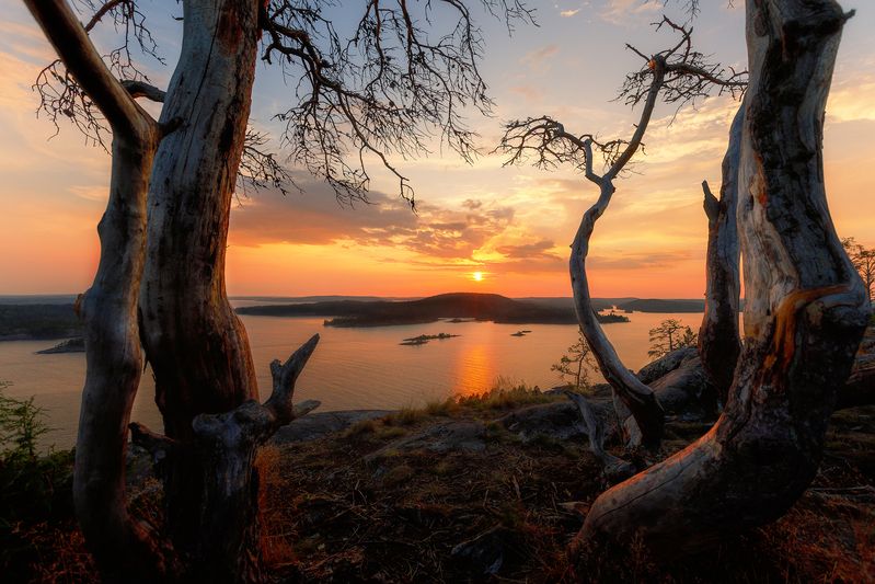 Ладога, шхеры, Карелия Закат над Ладогой фото превью