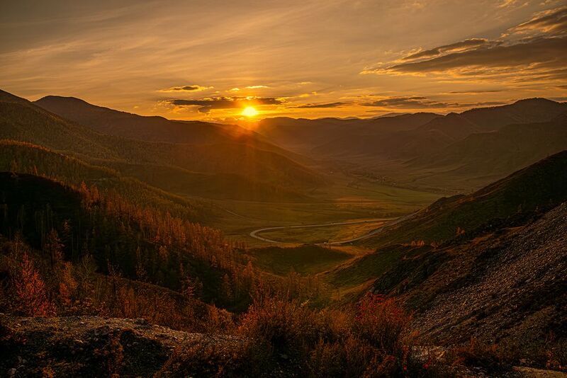 горный алтай, закат, перевал, осень Закат на перевалеphoto preview