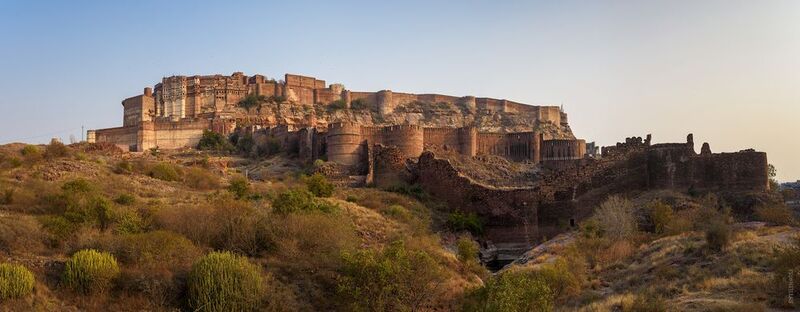 Форт Мехрангарх, Джодхпур, Раджастхан, Индия, панорама, тур, поездка, путешествие, восток, азия, индийский, достопримечательность, туризм, пейзаж, старинный, старый, крепость Панорама форта Мехрангарх. Джодхпур, Раджастхан, Индияphoto preview