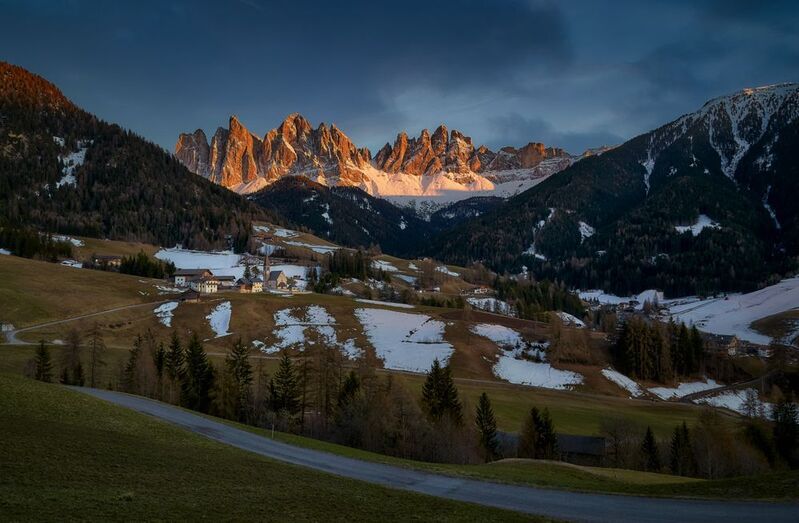 горы, альпы, вечер, закат, свет, цвет, путешествия, st.maddalena вечерний видphoto preview