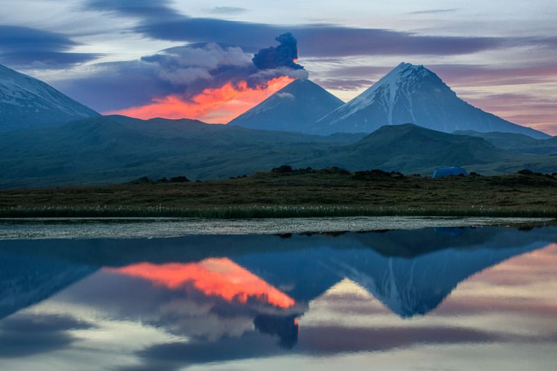 камчатка Ключевская сопка на рассветеphoto preview