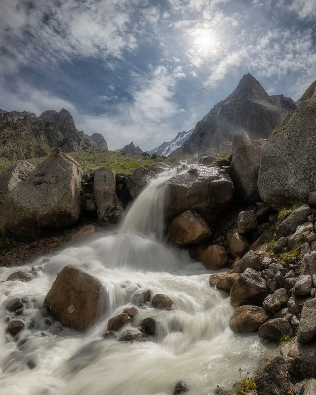 горы, кавказ, безенги, водопад ***photo preview