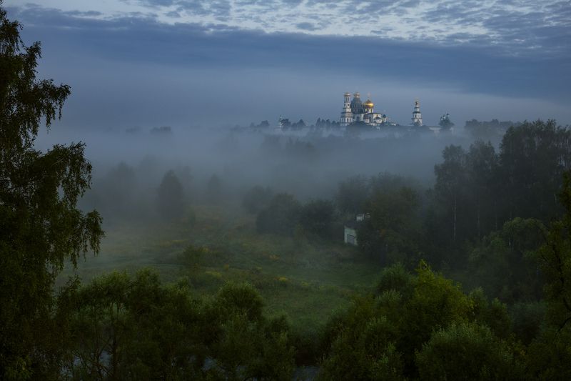 истра, храм, туман, лето, подмосковье Летнее утроphoto preview