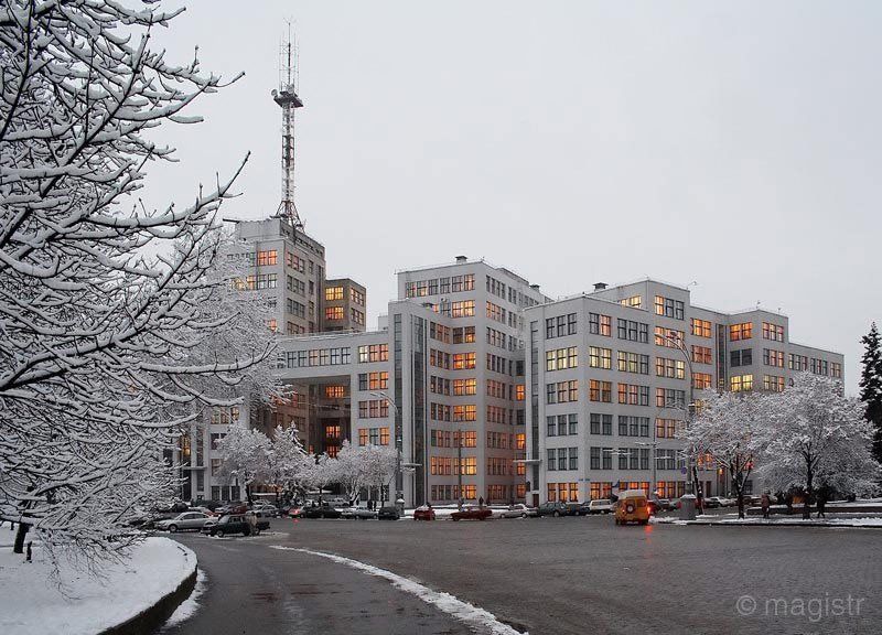 харьков, зима, снег, госпром (здание государственной промышленности) Зимний Госпромphoto preview
