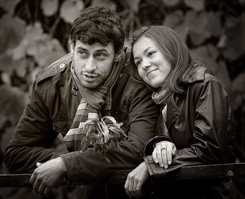 девушка, парень, парк, москва, осень, лов стори Когда не нужно слов...photo preview