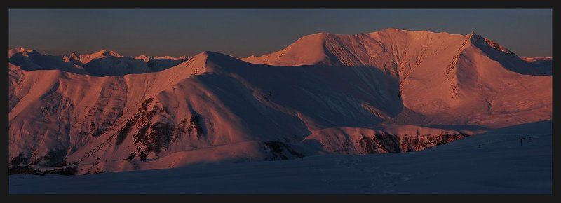 грузия, гудаури, горные лыжи, рассвет Гудаури. Рассвет.photo preview