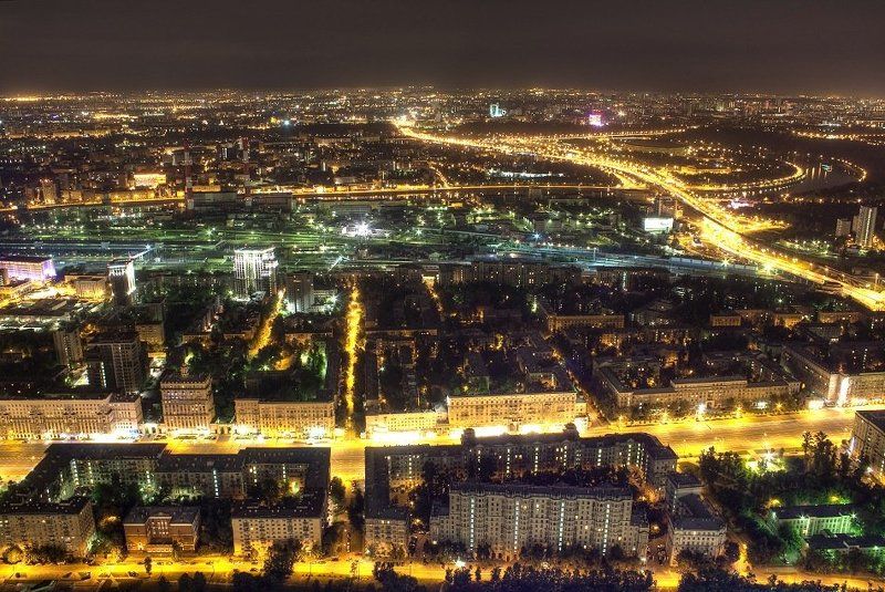 крыша, крыши, город, москва, ночь, кутузовский, транспортное, кольцо, река Кутузовский и III Транспортноеphoto preview