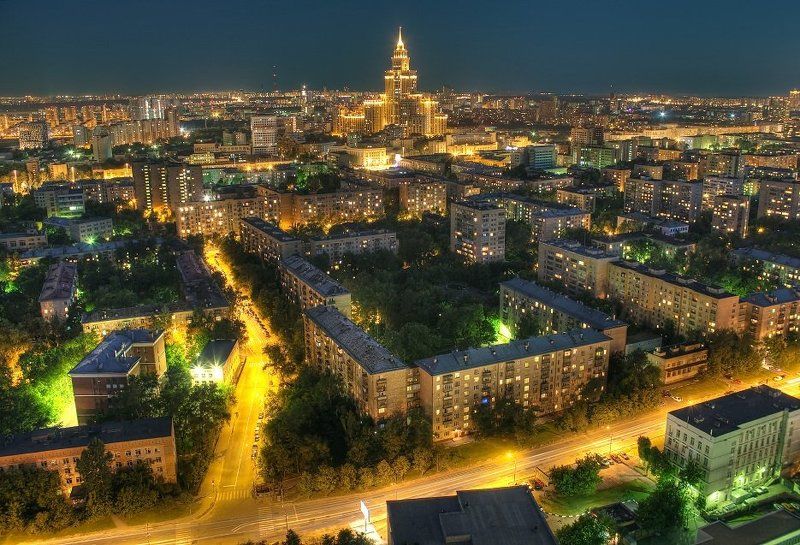 крыша, крыши, город, москва, ночь, триумф-палас, небоскрёбы И я не уснуphoto preview