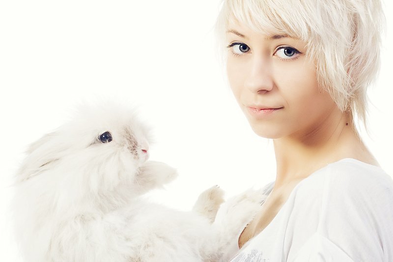 девочка и кроликphoto preview