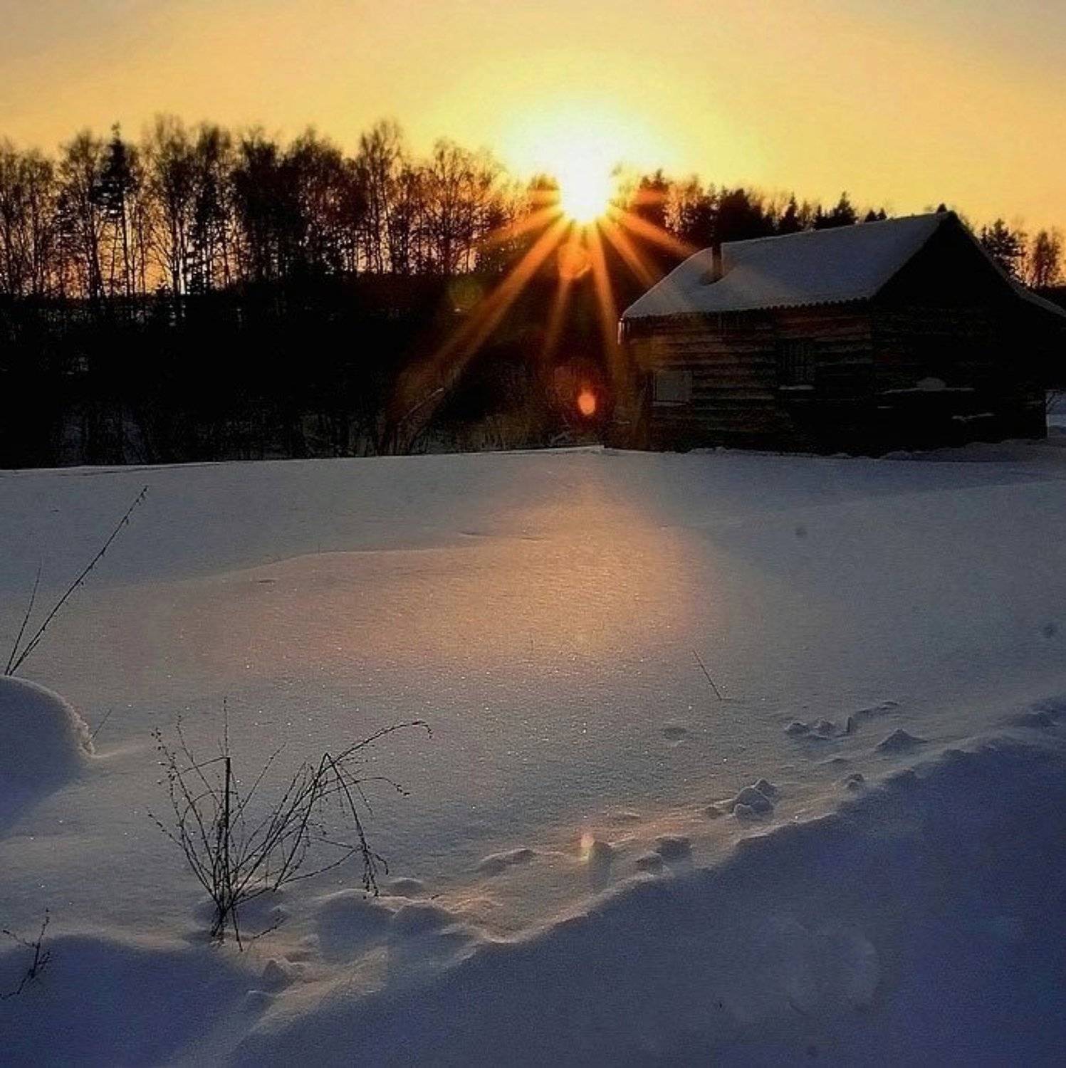 зима, вечер, баня, Василий Черкасский