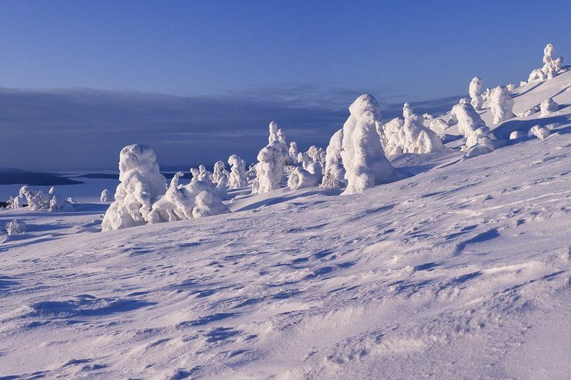 пейзаж,зима,вечер Город снежных скульптур фото превью
