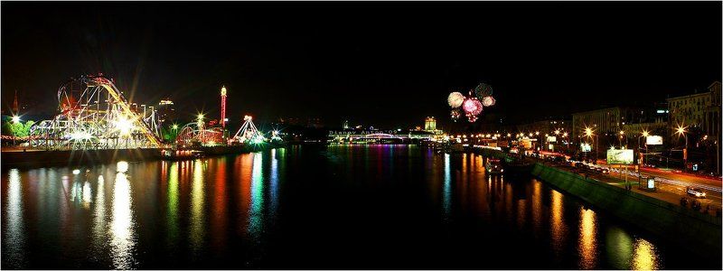 москва, день города, парк горького, воробьевы горы, салют, москва-река Огни праздничного городаphoto preview