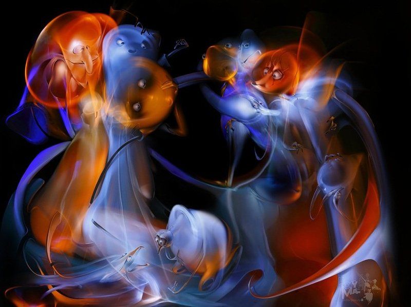 светографика, световые сдвиги, графика, портрет, история, сюжет, предметы Перед схваткой (Светографика  - Световые сдвиги 2009) фото превью