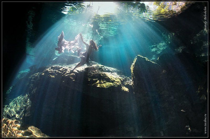 mexico, underwater, photo, cave, chak, chac, mool, anatoly, beloshchin, nude, fashion, seacam, canon, 5d, mark, ii Клетка для русалки (подводное фото)photo preview