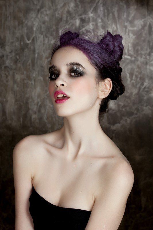 девушка, глаза, фиолетовый, фотосессия, бъюти photo preview