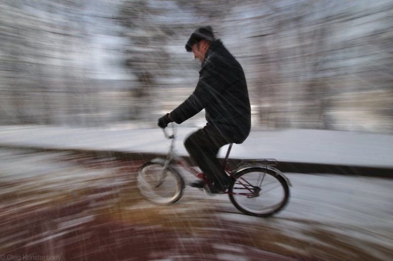 Biking, Snow, Велосипед Biking In Marchphoto preview