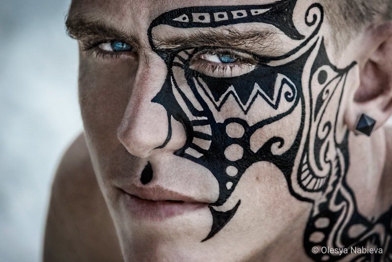 portrait, man, blue eyes, faceart, bodyart, handsome Brutal Jarred Smithphoto preview