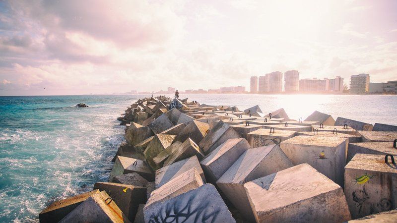 мексика, канкун, волнорез, Волнорез.photo preview