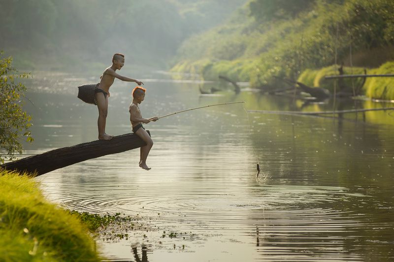 Action, Asia, Boy, Child, Children, Fisherman, Fishing, Outdoor, River Winnerphoto preview