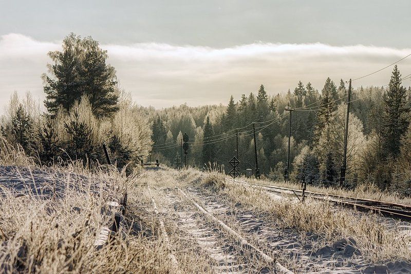 железная дорога, зима, мороз, солнце, баталино, тверская область Баталиноphoto preview