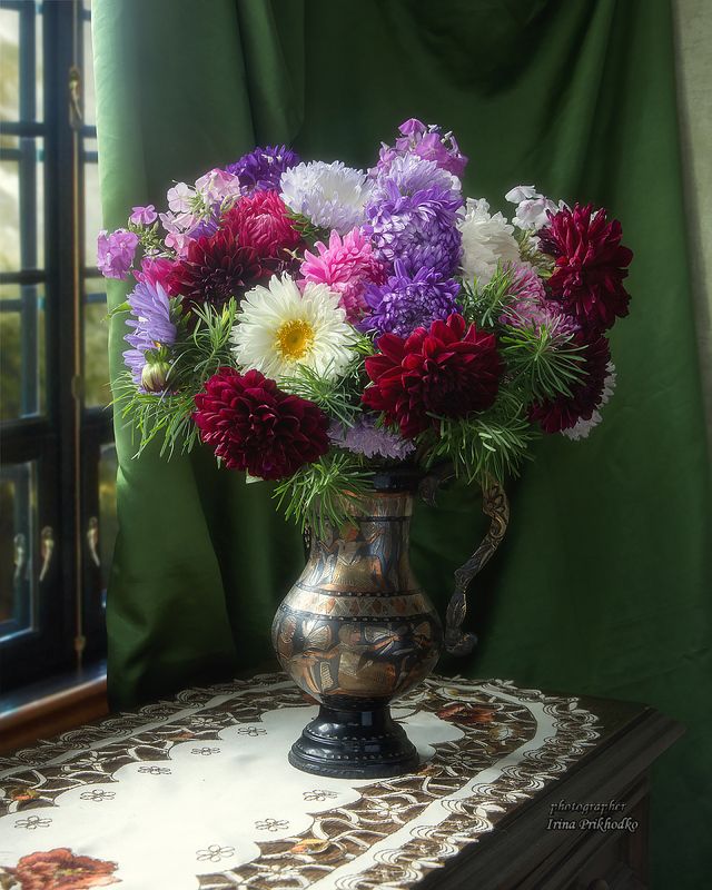 натюрморт, цветы, букеты, садовые цветы Августовский букетphoto preview