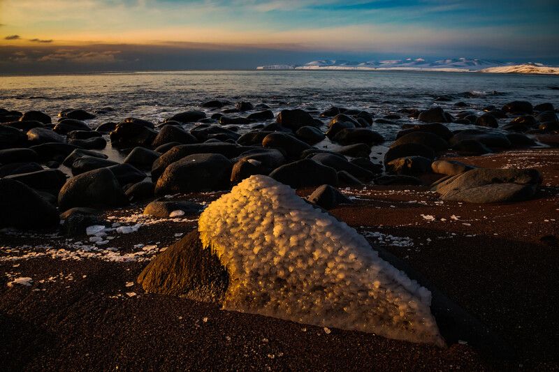 остров беринга, лёд, камни, тихий океан, берег Сувенир от Тихого океана фото превью