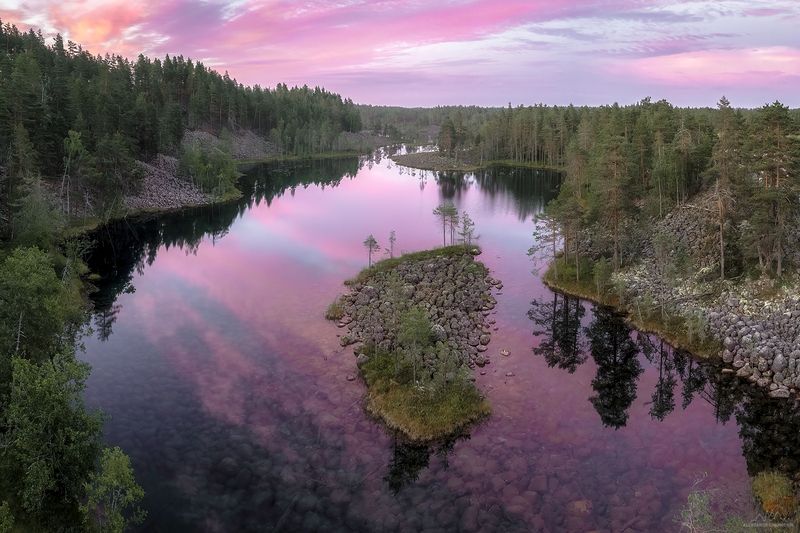 Карелия, Озовая гряда, рассвет Моренные озераphoto preview