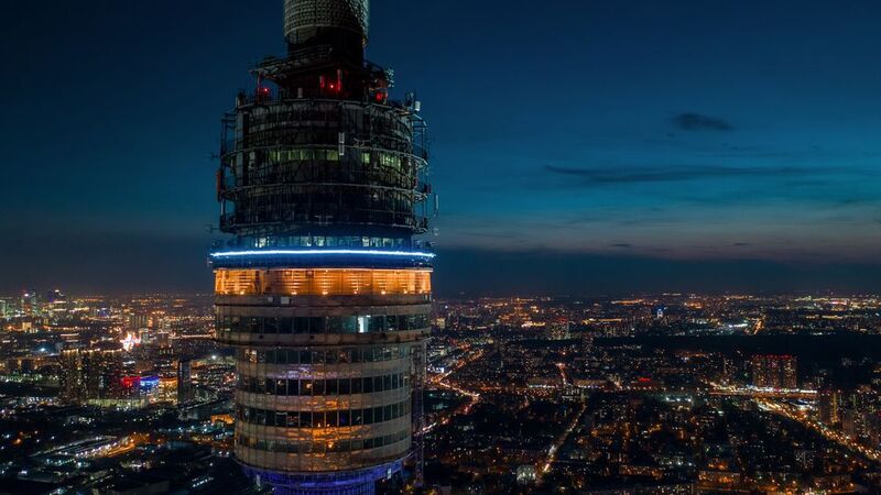 останкинская башня москва закат Останкинская башня после закатаphoto preview