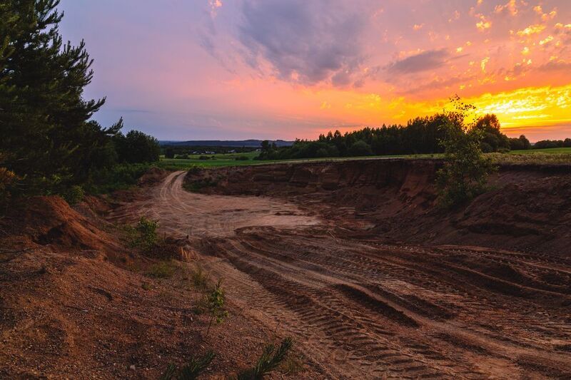 landscape, sunset, nature, rural landscape, sand quarry, пейзаж, закат, песчаный карьер, сельский пейзаж Закат у песчаного карьераphoto preview