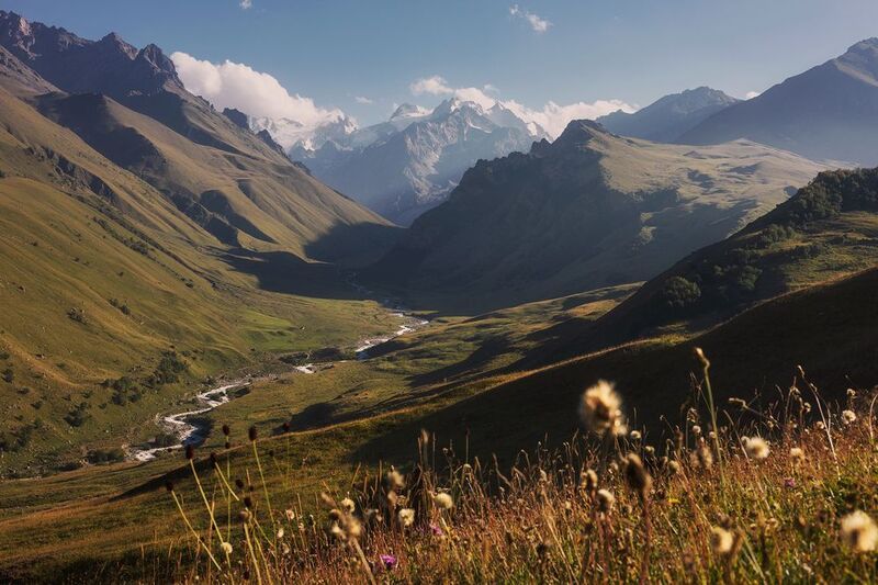 кавказ, горы, кбр, перевал, суган, курноят, верхняя балкария Вечер в горахphoto preview